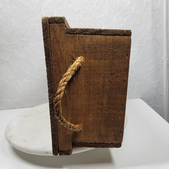 VTG Wood Apple Box 16" Hand Painted Rope Handle Signed 1997 County Fair 4H - Picture 6 of 16